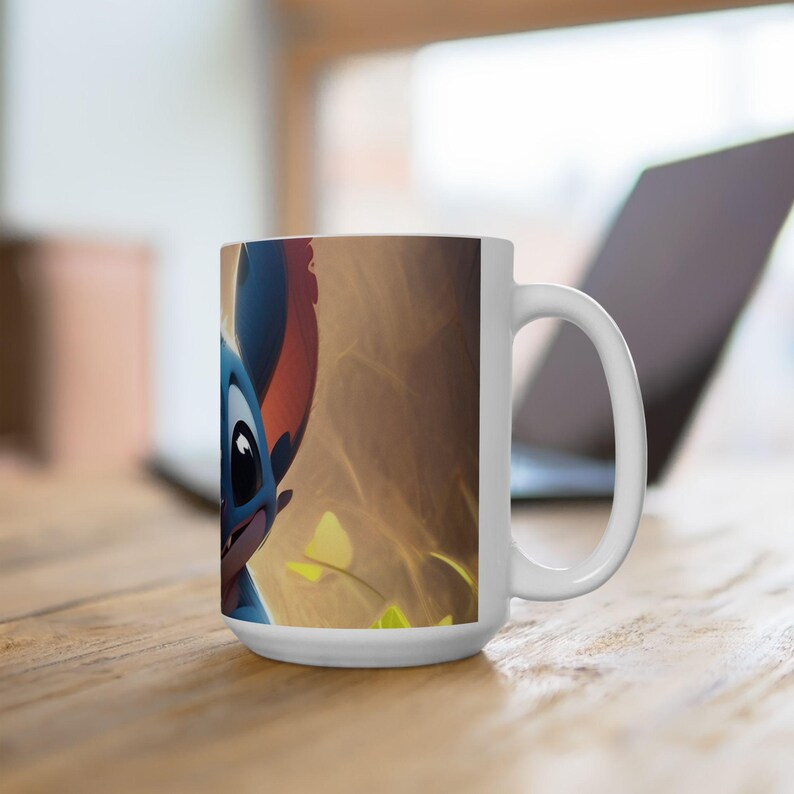 Stitch Coffee Mug | Cute Disney Inspired Mug | Kawaii Cartoon Ceramic Cup | 11oz 15oz Gift afbeelding 10