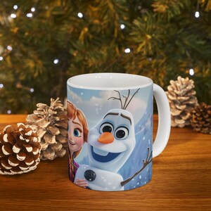 Frozen Character Mug | Elsa Anna Olaf Coffee Mug | Cute Winter Cartoon Cup | 11oz 15oz Ceramic Mug | Gift for Frozen Fans image 15
