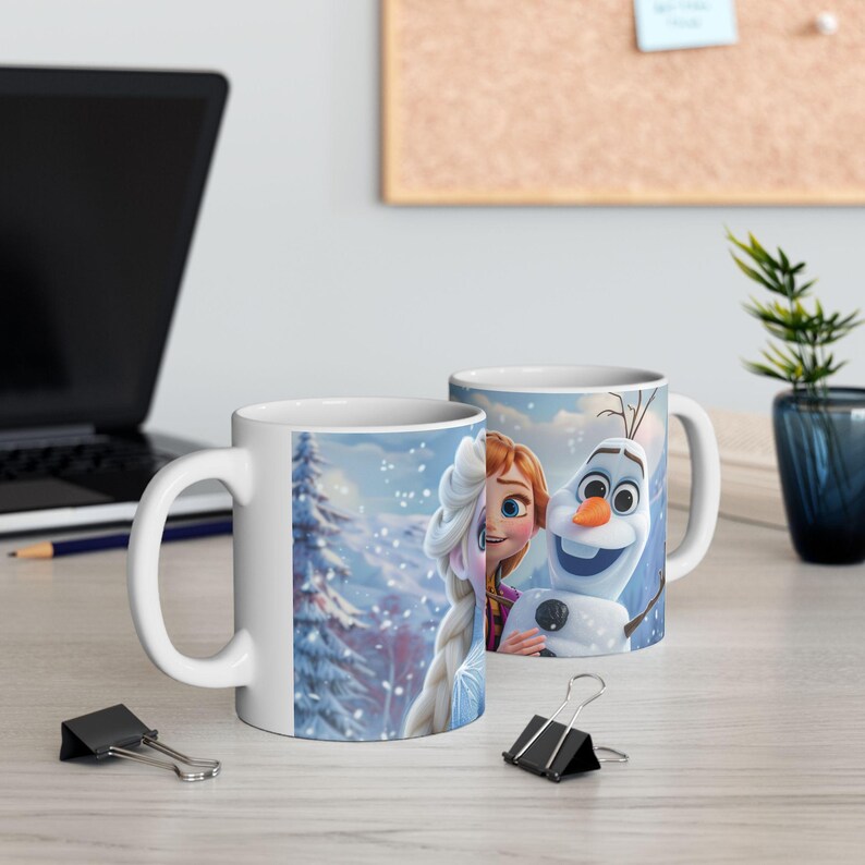 Frozen Character Mug | Elsa Anna Olaf Coffee Mug | Cute Winter Cartoon Cup | 11oz 15oz Ceramic Mug | Gift for Frozen Fans image 12