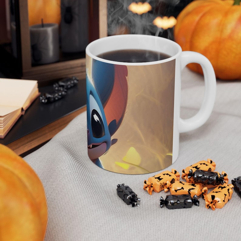 Stitch Coffee Mug | Cute Disney Inspired Mug | Kawaii Cartoon Ceramic Cup | 11oz 15oz Gift afbeelding 12