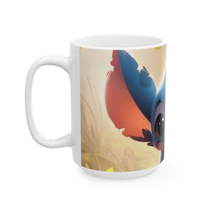 Stitch Coffee Mug | Cute Disney Inspired Mug | Kawaii Cartoon Ceramic Cup | 11oz 15oz Gift afbeelding 6