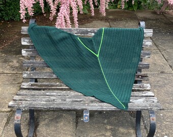 Handmade Crochet Leaf Shawl - 100% Cotton