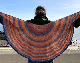 Handmade Crochet Sunset Shawl
