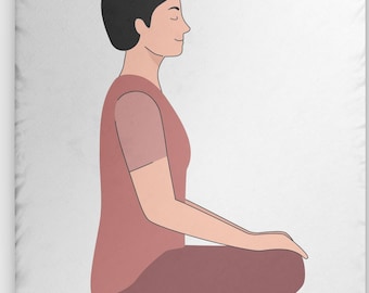 Meditating Woman Pose pillow | Custom Shaped Pillow