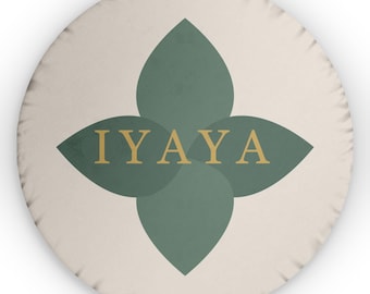 Cojín redondo con el logo de Iyaya