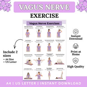 Exercícios para o nervo vago (para imprimir), tabela de rotina de relaxamento respiratório (download digital)