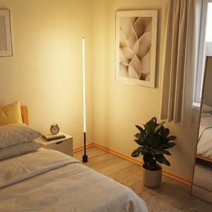 LED Corner Floor Lamp, Modern Minimalist Line Light, Warm Ambient Mood Lighting for Living Room Bedroom Home Decor Gift Idea