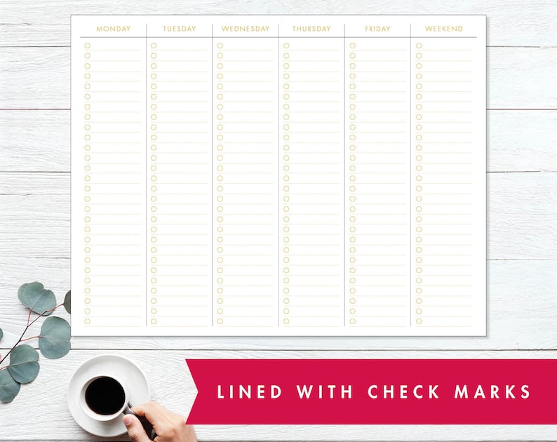 Weekly Planner Overview Block Schedule Printable Planner Etsy
