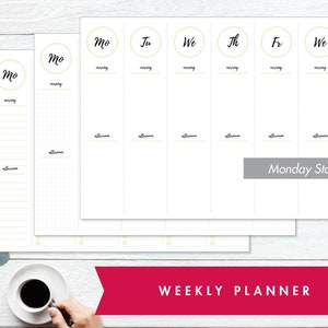 Weekly Planner Overview Printable Planner Instant Download Digital Letter Size 8.5x11