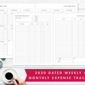2020 Budget Planner Book, Weekly & Monthly Budget Planner,  Budget Book, Expense Tracker, Printable Download, Finance Planner, Money Tracker