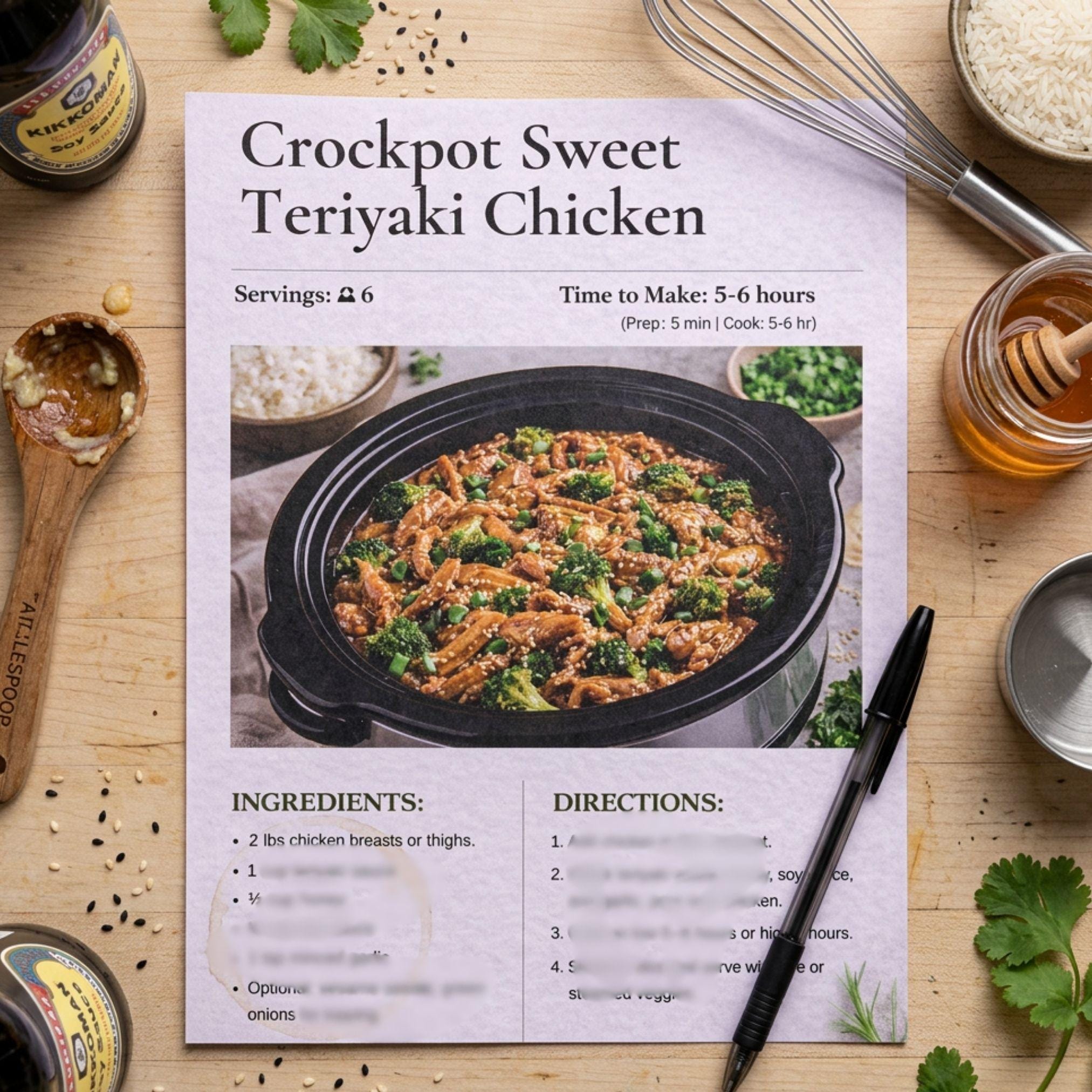 Crock Pot Recipe Slow Cooker Dinner Idea Easy Meal Plan Printable ...
