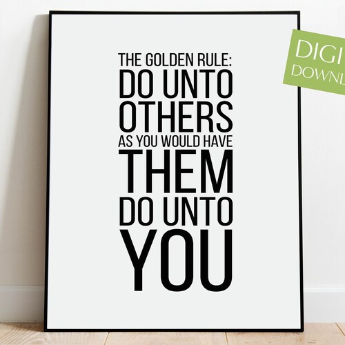 The Golden Rule Printable Wall Art Matthew 712 Treat Others Etsy