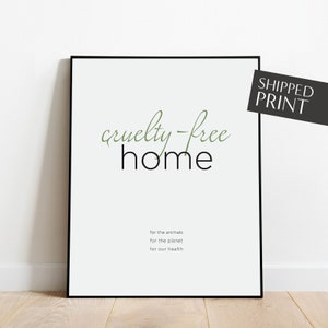 Cruelty-Free Home,  Vegan Wall Decor, Vegan Print, Vegan Poster, Vegan Kitchen Art, Cruelty-Free Wall Art, Animal Rights Poster