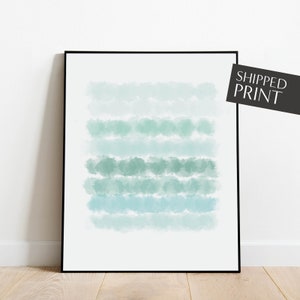 Aqua Watercolor Print,  Minimalist Watercolor Art Print, Watercolor Wall Decor, Light Teal Wall Art, Aquamarine Decor, Minimalism