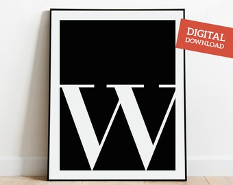 letter w printable etsy
