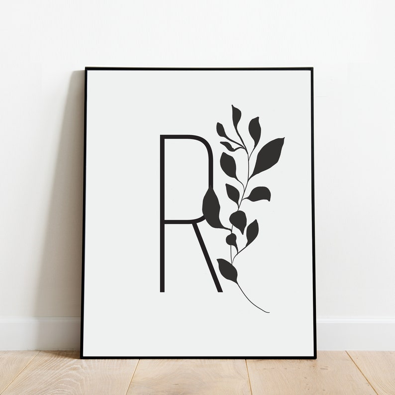Letter R Poster Unframed Letter R Wall Decor Boho Letter - Etsy