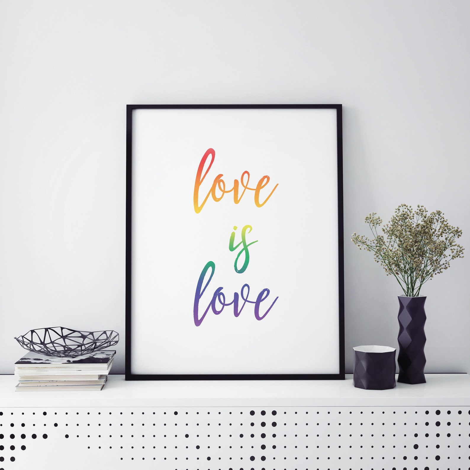 Love Is Love Wall Art Gay Art Pride Wall Art Rainbow Print Etsy 