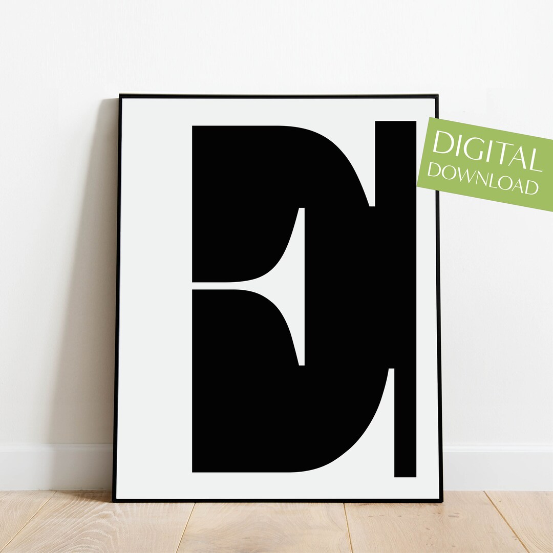 Letter E Wall Art PRINTABLE, Digital Download, Letter E Print