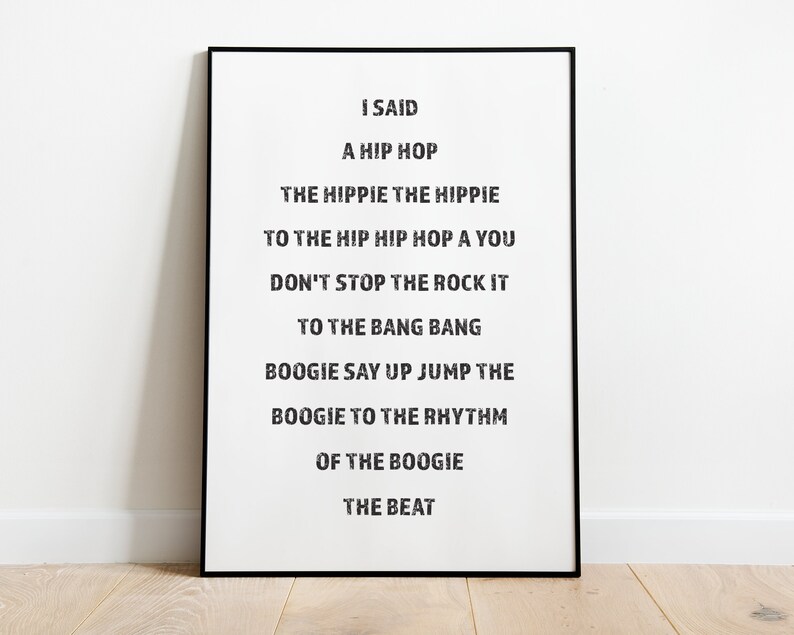Rapper Freude Hip Hop Rap Song Lyric Wand Dekor Digitaler Etsy