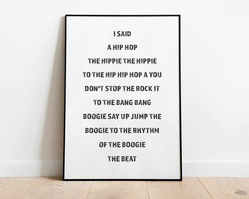 Rapper Freude Hip Hop Rap Song Lyric Wand Dekor Digitaler Etsy