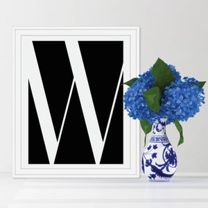 Letter W Wall Art, PRINTABLE Digital Download, Letter W Print ...