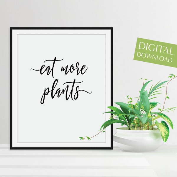 Vegan Wall Art, PRINTABLE Vegan Gifts, Vegan Wall Decor, Vegan Print Download, Vegan Poster, Cruelty Free, Plant Gifts, Plants Print