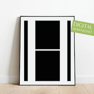 Buchstabe H DRUCKBARE Poster, digitaler Download, skandinavisches Poster, Buchstabe H Druck, minimalistisches Poster, Buchstabe H Poster, Initial Print