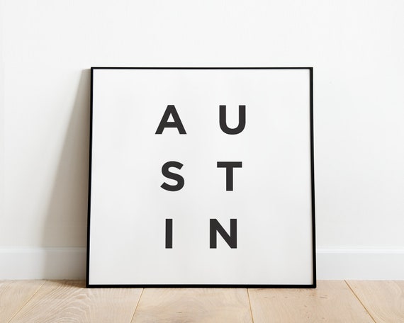 Austin Texas Art Digital Download Austin Texas Wall Art Etsy