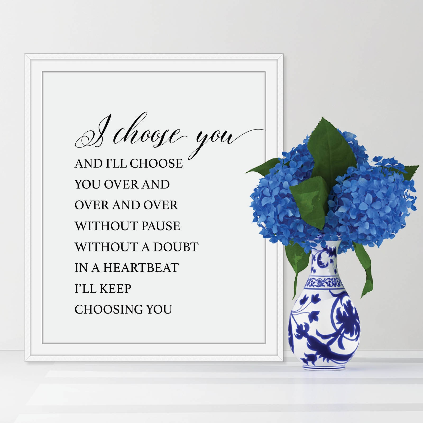 Romantic Wall Art I Choose You Love Quotes Bedroom Art Etsy