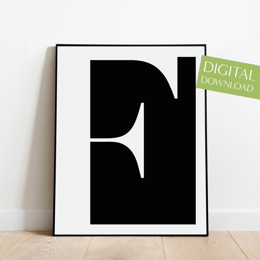 Letter F Wall Art, PRINTABLE Letter F Print, Minimalist Poster, Letter ...