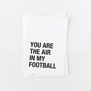 Vous êtes l'air dans mon football, carte pour elle, carte de Saint-Valentin pour petite amie, carte d'amour de football, carte d'anniversaire pour femme, carte de sport