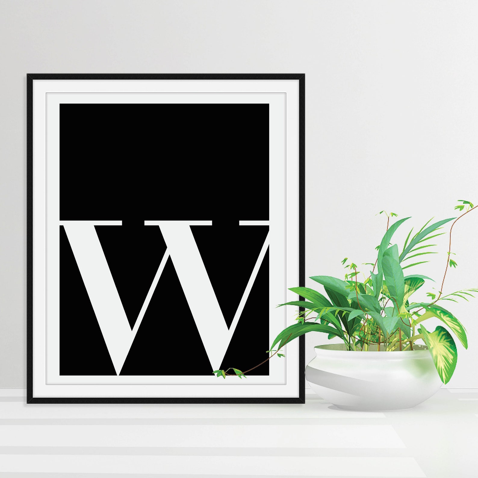Letter W Print PRINTABLE Letter W Poster Digital Download - Etsy