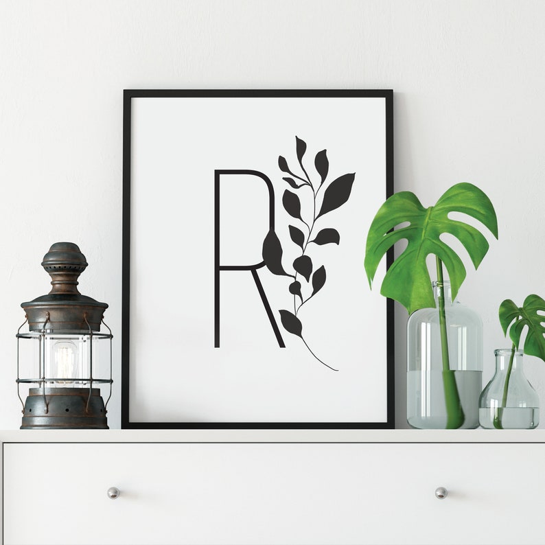 Letter R Poster Unframed Letter R Wall Decor Boho Letter - Etsy