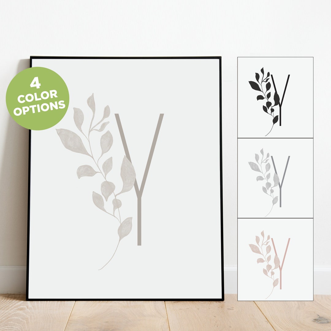 Letter Y Poster, UNFRAMED Letter Y Wall Decor, Boho Letter Print