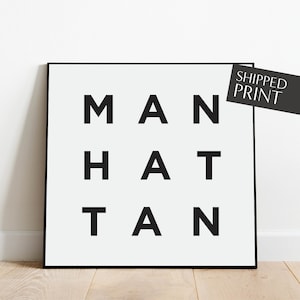 Manhattan Print,  Manhattan Beach, Manhattan Kansas, Manhattan New York City, Travel Art, Minimalist Home Decor, Hometown, Hometown
