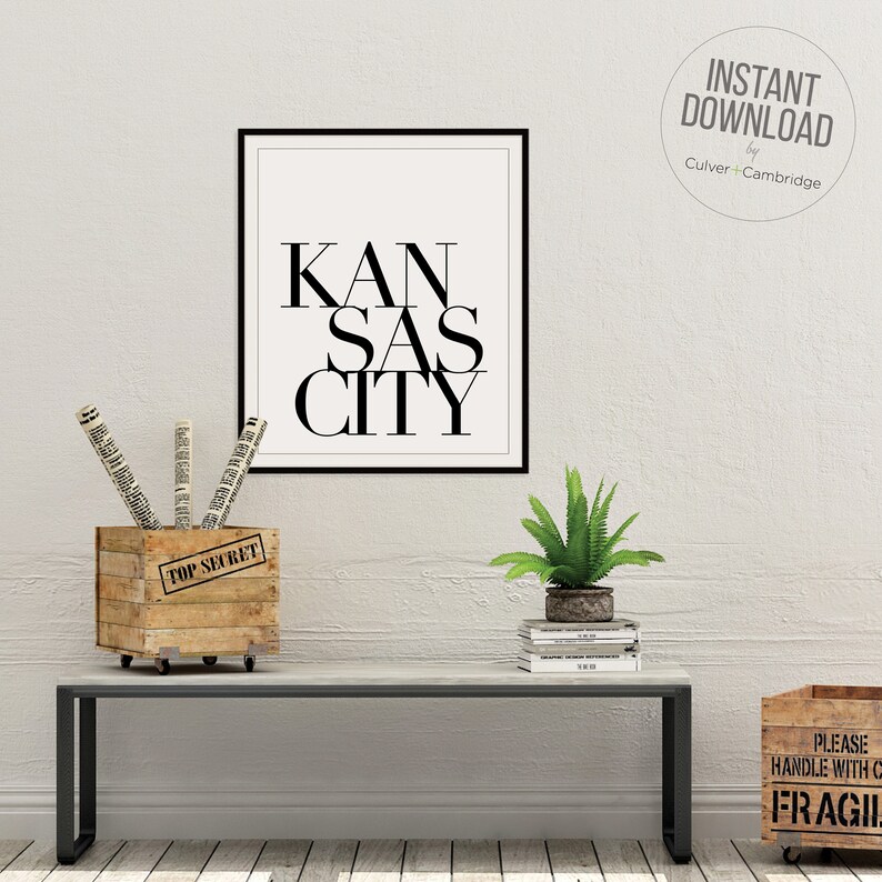 Kansas City Print PRINTABLE Kansas City Poster Kansas City Etsy