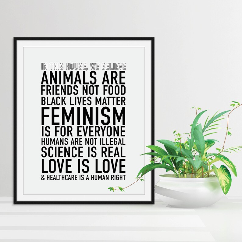 Vegan Art Digital Download Vegan Print Vegan Wall Art Love Etsy