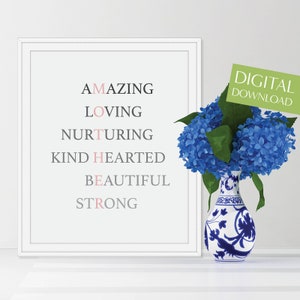 Mother&#39;s Day Wall Decor, PRINTABLE Mother Art, Mother&#39;s Day Gift Idea, Mom Wall Art, Mother Poster, Mother&#39;s Day Poster, Mom Print