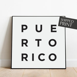 Puerto Rico Print,  Puerto Rico Wall Art, Puerto Rico Art, Puerto Rico Print, Black and White Prints, Minimalist Art Wall Decor