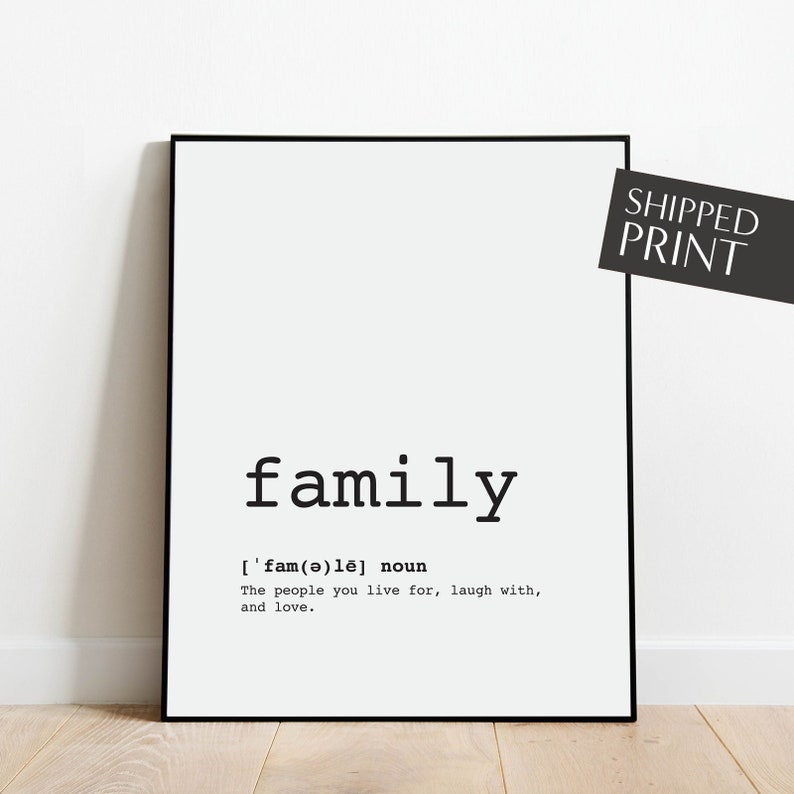 Family Definition Family Wall Art Family Print Family Etsy