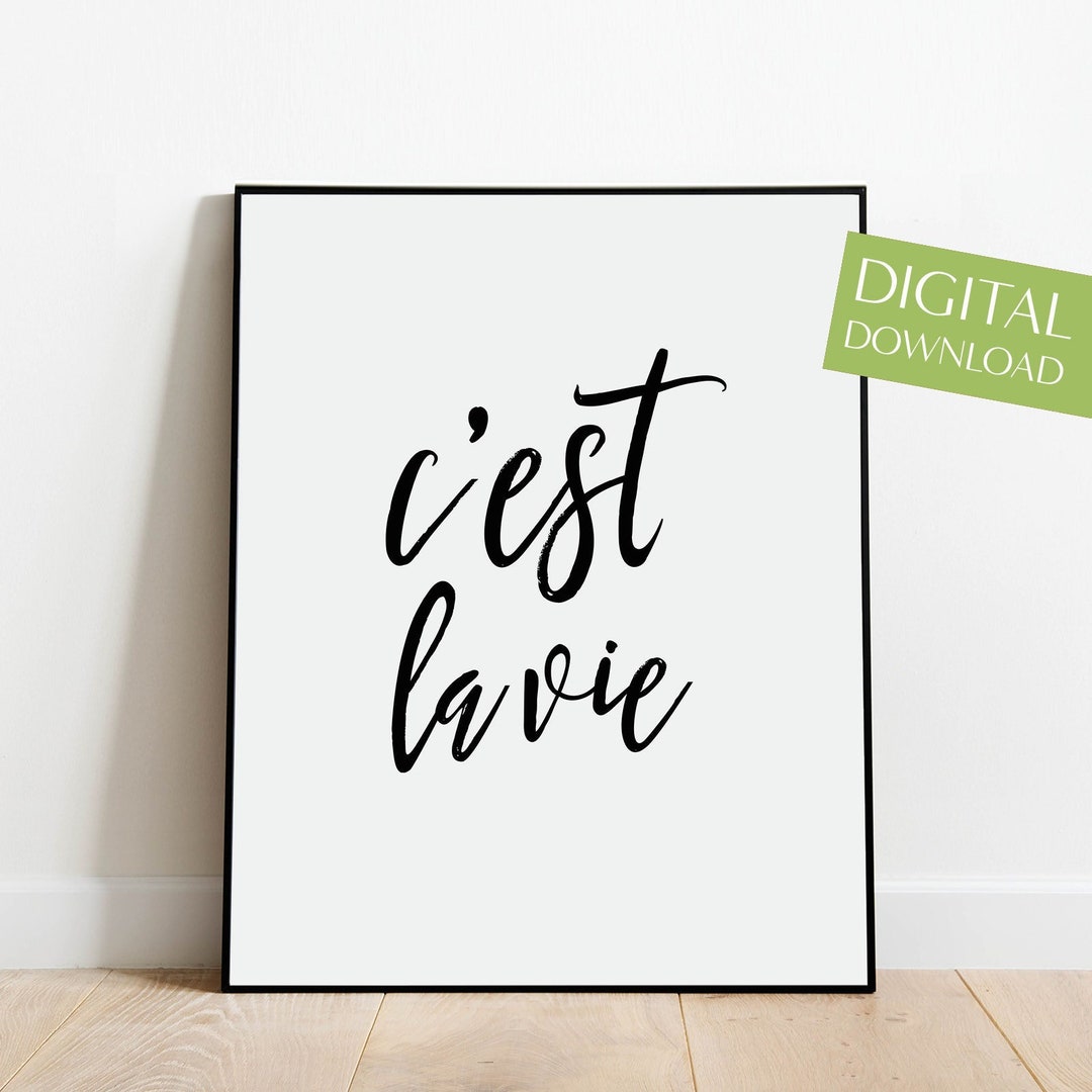 C'est La Vie Wall Art, PRINTABLE Cest La Vie, French Wall Art, Travel