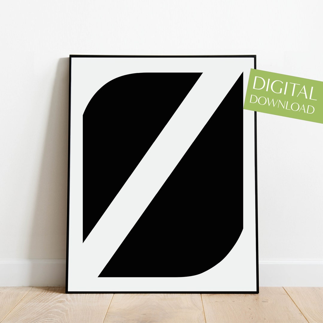 Letter Z Wall Art, PRINTABLE Digital Download, Letter Z Print