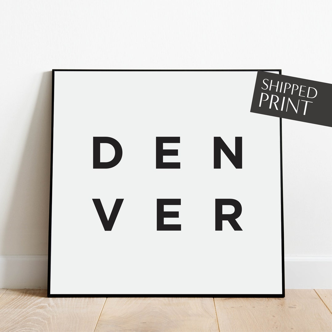 Denver Wall Art, Black and White Denver Print, Denver Colorado Poster