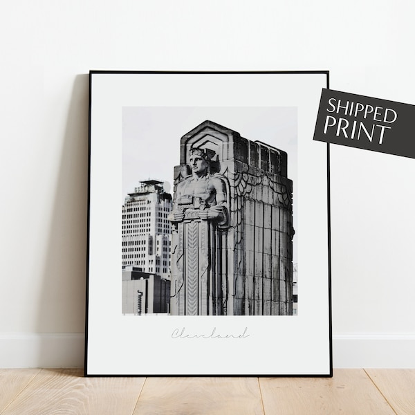 Cleveland Wall Art,  Cleveland Poster, Guardians of Transportation Print, City Art Print, Hometown Wall Decor, Cleveland Bridge