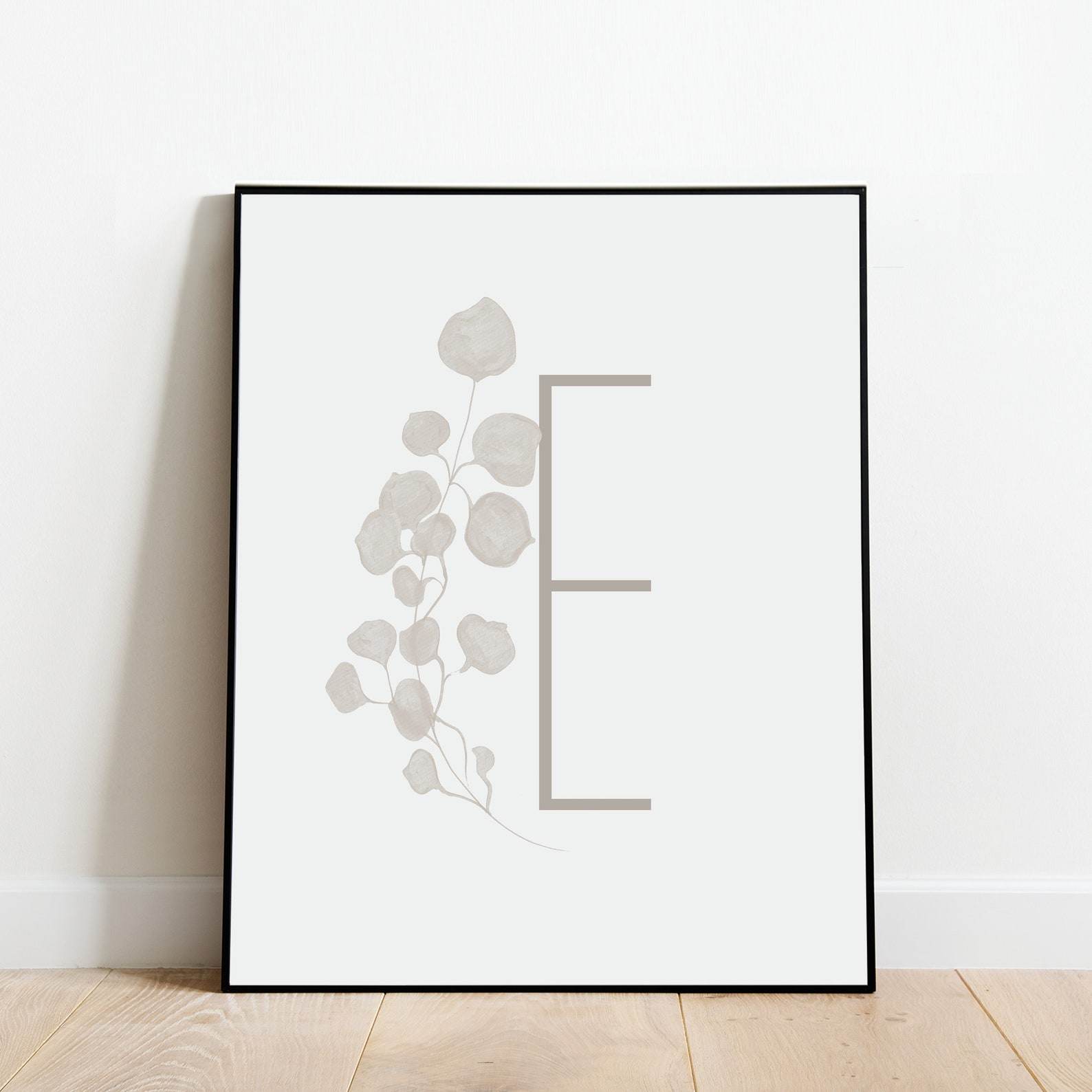 Letter E Poster UNFRAMED Letter E Wall Decor Boho Letter Etsy