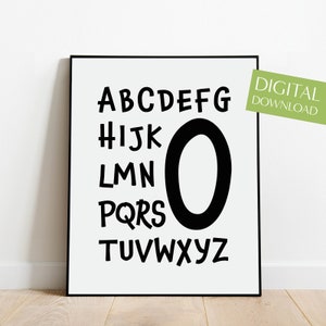 Buchstabe O, DRUCKBARE ABC Druck, Kinderzimmer druckbare, sofortige Download, Alphabet Poster, Kinderzimmer Buchstaben, Kinderzimmer Wandkunst