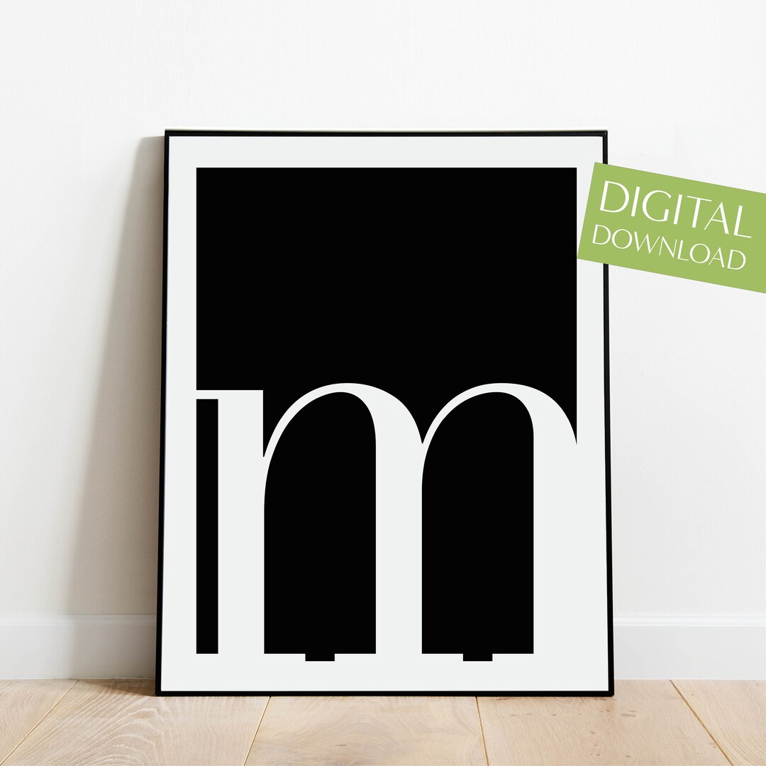 Letter M Print, PRINTABLE Letter M Poster, Digital Download, Initials ...