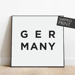Germany Poster,  Germany Wall Art, Germany Art, Germany Print, Black and White Print, Minimalist Art, German Art, Germany Decor