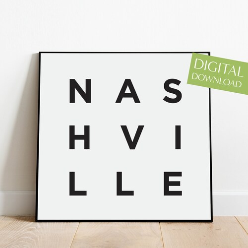 Nashville Printable Poster Nashville Digital Print Nashville - Etsy