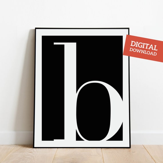 Monogram Printable 11x14 Art Print Digital Download Art B Print Letter B Instant Download Minimalist Poster B Monogram Dorm Wall Art